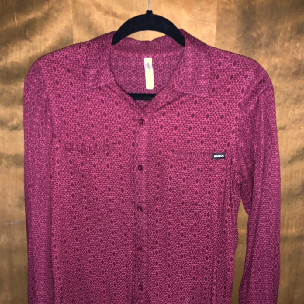 RVCA collared long sleeve girls shirt